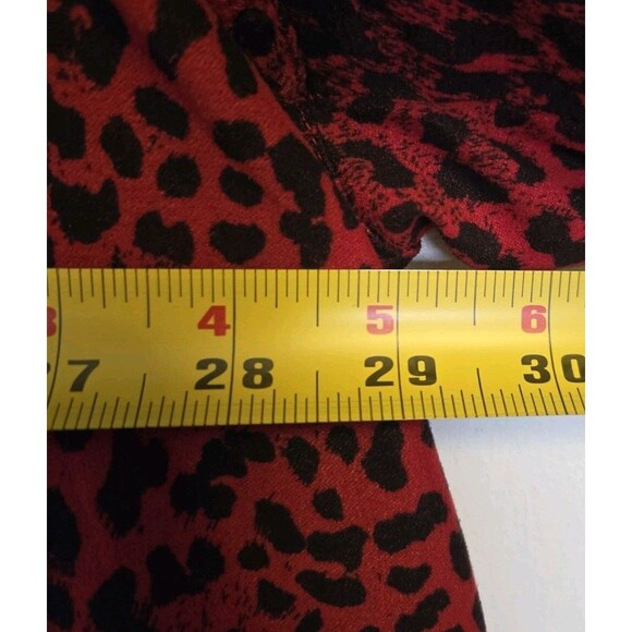 VTG Roamans Shirt Womens 3X Blouse Animal Print Red Leopard Cheetah Velvet Artsy - Picture 7 of 8